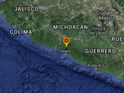 El epicentro se ubicó al norte de Zihuatanejo, Guerrero. ESPECIAL / Sismológico Nacional