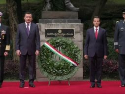 Peña arriba al Castillo de Chapultepec para encabezar la ceremonia por el 250 aniversario del natalicio de Morelos. YOUTUBE / Gobierno de la República