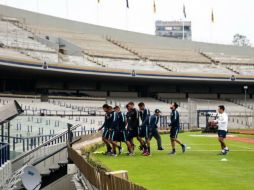 El cuadro Auriazul hizo trabajo regenerativo en su estadio. TWITTER / @PumasMX