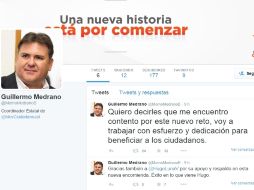 Guillermo Medrano asumió la coordinación estatal del partido Movimiento Ciudadano. TWITTER / @MemoMedranoB