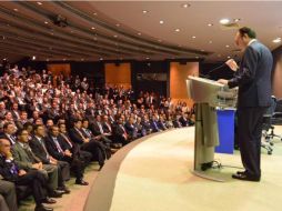El secretario de Hacienda, Luis Videgaray, durante la presentación del nuevo instrumento de Fibra E. TWITTER / @EnriqueOchoaR