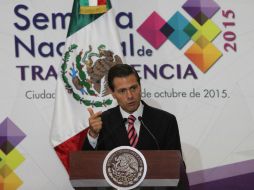Peña Nieto afirma que en los últimos años se ha hecho camino para que México sea más libre y transparente. NTX / C. Pereda
