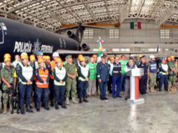 Participaron 12 miembros de la Secretaría de la Defensa Nacional, 11 de la Marina-Armada de México, 32 de la PF. TWITTER / @PcSegob