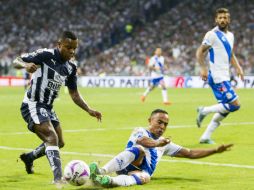 Acción del partido entre Rayados y Puebla del encuentro pendiente de la jornada 2. MEXSPORT / E. de la Torre
