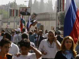 En el momento del ataque tenía lugar en la zona una manifestación para 'agradecer a Rusia los bombardeos contra el terrorismo'. AFP / L. Beshara