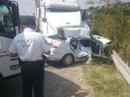El accidente ocurrió en el libramiento de San Juan de los Lagos hacia las 15:00 horas. ESPECIAL /