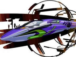 El tren ''500 Type Eva'' destaca por su color púrpura y vetas verdes, los colores del robot del protagonista de la serie. TWITTER / @travel_jp