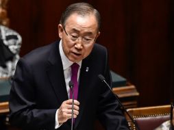 En el 60º aniversario de la adhesión de Italia a la ONU, Ban Ki-moon comenta que todos los inmigrantes deben gozar de protección. AFP / A. Solaro