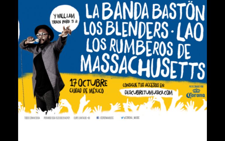 Este sábado, el cantante apadrinará a Los Blenders, LAO, La Banda Bastón en el Infield del Hipódromo de las Américas. TWITTER / @iamwill