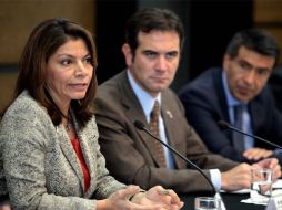 La Misión de Observación Electoral de la OEA, encabezada por Laura Chinchilla, entrega su informe sobre el proceso de junio. SUN / R. Romero