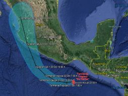 'Patricia' está a 355 kilómetros al sureste de Puerto Escondido. TWITTER / @conagua_clima