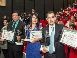 José Luis Ortiz, Maribel Paniagua y Carlos Roberto Marchana fueron reconocidos por su trabajo. EL INFORMADOR / R. Tamayo