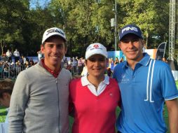 Rodolfo Cazaubón, Lorena Ochoa y Carlos Ortiz. TWITTER / @LorenaOchoaR
