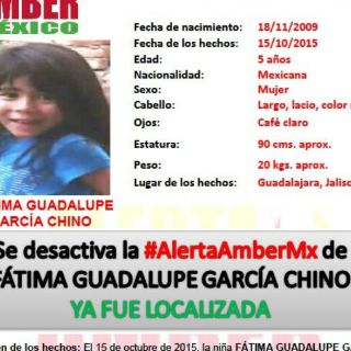 Desactivan Alerta Amber en Jalisco por menor de cinco años
