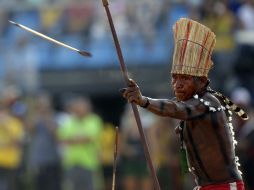 Arquero de la tribu Xerente, considerados como los mejores de Brasil. EFE / F. Bizerra