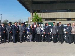 Recibieron 37 Ford Police Interceptor, 21 motocicletas y 58 aparatos de geolocalización. FACEBOOK / Alejandro Lares Valladares