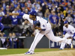 Su lanzamiento inicial contra el primer bate de los Mets Curtis Granderson fue un strike cantado. AP / D. Phillip