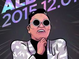 El cartel promocional anuncia la fecha en la que saldrá el disco sobre una caricatura del rapero. TWITTER / @psy_oppa