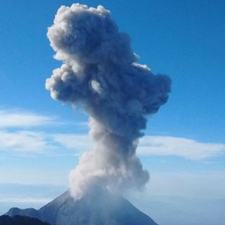 Volcán El Colima emite fumarola de 2.2 kilómetros con ceniza