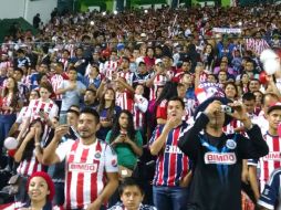 La porra de las Chivas ya está también en Léon. EL INFORMADOR / M. Vargas