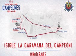 Debido a la hora que se realizará el recorrido piden tomar precauciones. TWITTER / @chivas