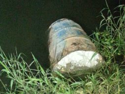 El tambo se encontraba en avenida Adolf B. Horn al cruce con el canal del Zapote. ESPECIAL / Policía de Tlajomulco