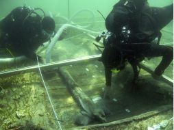 Los gruesos maderos, corroídos por la fuerza del mar y del tiempo, fueron hallados en la playa de El Cóndor, situada en la Patagonia. EFE / ARCHIVO