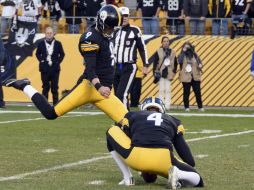 Chris Boswell conectó un gol de campo de 18 yardas cuando estaba por terminar el partido. AP / D. Wright