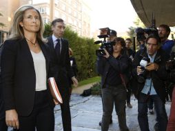 La Abogada General del Estado, Marta Silva de Lapuerta, a su llegada al Tribunal Constitucional. EFE / S. Barrenechea