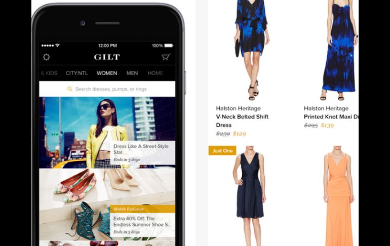 Diariamente Gilt presenta un nuevo inventario, además de que sus ventas exclusivas tienen una duración de 36 horas. ESPECIAL / itunes.apple.com