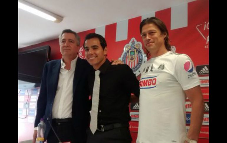 Este jueves, Jorge Vergara, Omar Bravo y Matías Almeyda ofrecieron una rueda de prensa. EL INFORMADOR / R. Alarcón