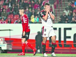 Gonzalo Bergessio lamenta una oportunidad perdida durante la derrota de anoche ante Xolos de Tijuana.  / IMAGO7 / A. Gutiérrez