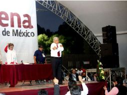 La toma de protesta de López Obrador tiene lugar en el segundo Congreso Nacional Ordinario de Morena. SUN / Y. Xolalpa
