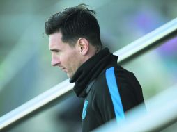 Leo Messi durante el entrenamiento para preparar el encuentro contra la Roma en el Camp Nou. EFE / A. García