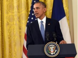 Barack Obama recibió hoy a su homólogo francés, François Hollande. AFP / N. Kamm