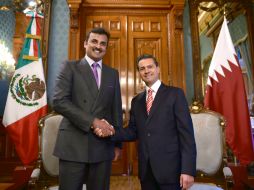 El Presidente Enrique Peña Nieto y el Jeque sostuvieron una comida de trabajo este martes. NTX / Presidencia