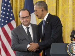 Francois Hollande y Barack Obama, ayer en la Casa Blanca, en Washington. EFE / M. Reynolds