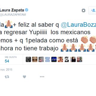 Laura Zapata llama 'pelada' a Laura Bozzo en Twitter