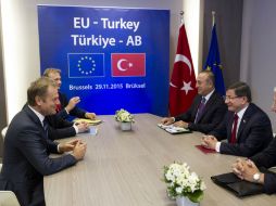 Autoridades de la UE y Turquía calificaron este encuentro como histórico. AFP / T. Monasse