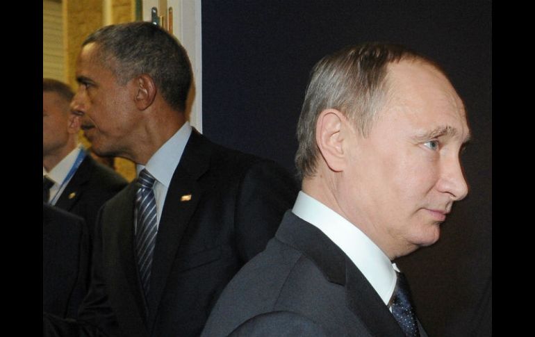 Durante la cumbre del G-20, Obama insta a Putin a centrar los ataques aéreos en Siria y no en fortalecer al régimen de Bachar al Asad. AP / M. Klimentyev