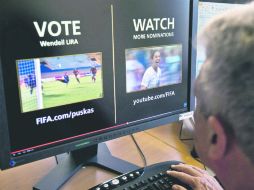 La página oficial de la FIFA tiene un espacio para el premio Puskas, en el que aparece el video del gol de Wendell. AFP /
