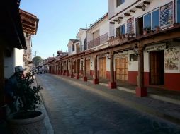 En Mazamitla realizaron la rehabilitación de fachadas y portales del centro histórico. ESPECIAL / Gobiern de Jalisco