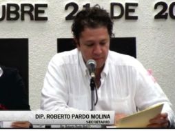Diputados de la LXVI Legislatura local aprobaron el desafuero del diputado, por requerimiento de la PGJE. TWITTER / @CongresoChis