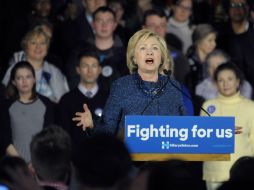Hillary durante su discurso en Oklahoma. AP / B. Simons