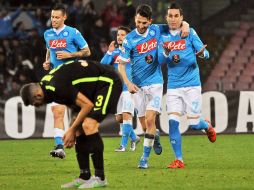 En cuartos de final el Nápoli enfrentará al Inter de Milán, en cotejo programado para el 19 de enero de 2016. EFE / C. Abbate