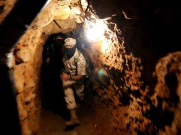 Uno de los túneles con el que traficantes pretendían conectar a México y Estados Unidos para el trasiego de droga a la Unión Americana. NTX / ARCHIVO