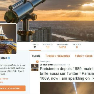 La Torre Eiffel abre su cuenta oficial en Twitter