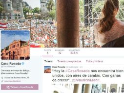 ''Comienza un tiempo de diálogo. Abrimos las puertas. ¡Bienvenidos a #CasaRosada!'', dice. TWITTER / @CasaRosada