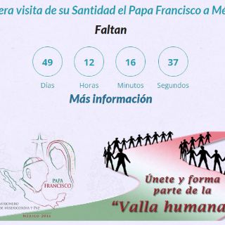 Colocan reloj en cuenta regresiva para visita del Papa