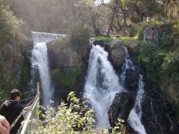 Todos quedan maravillados por la naturaleza, pues se puede bajar al pie de la cascada dentro de una hermosa vegetación. TWITTER / @Notimex